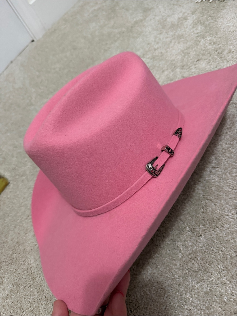 NEW Stylish Pink Women's Felt Cowboy Hat - Picture 2 of 5